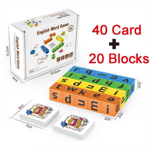 Wooden Spelling Blocks Game - 2 to 4 Players