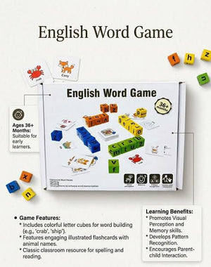 Wooden Spelling Blocks Game - 2 to 4 Players